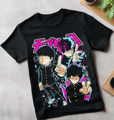 Mob Psycho 100 Elenco Anime Mangá Camiseta Tamanho Único Mob Psycho Dimple Camiseta