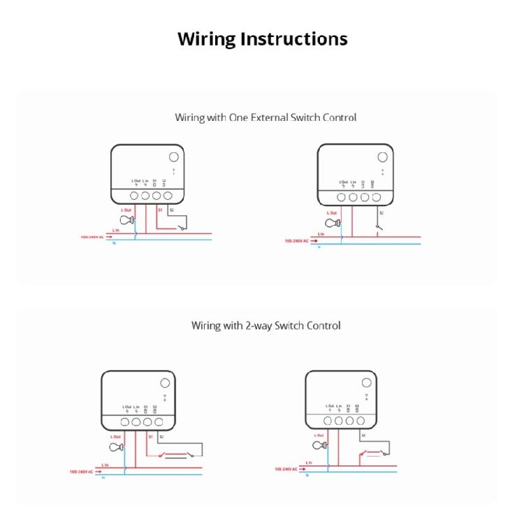 ZBMINI Extreme L2 Zigbee DIY Switch No Neutral Wire Required 2 Way Control