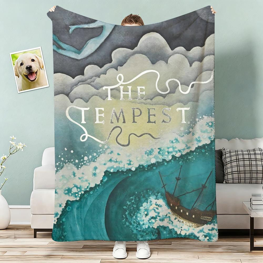 The Tempest Throw Lightweight 240g Flannel Blanket Soft Skin-friendly for Summer Cooling 75x90cm