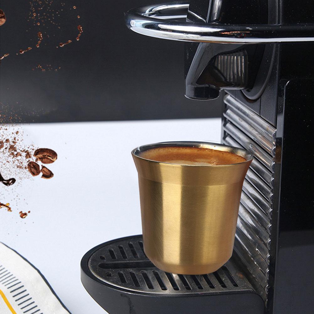 304 Stainless Steel Heat Insulated Double Layer Coffee Cup Mug for Home Coffee ShopGold