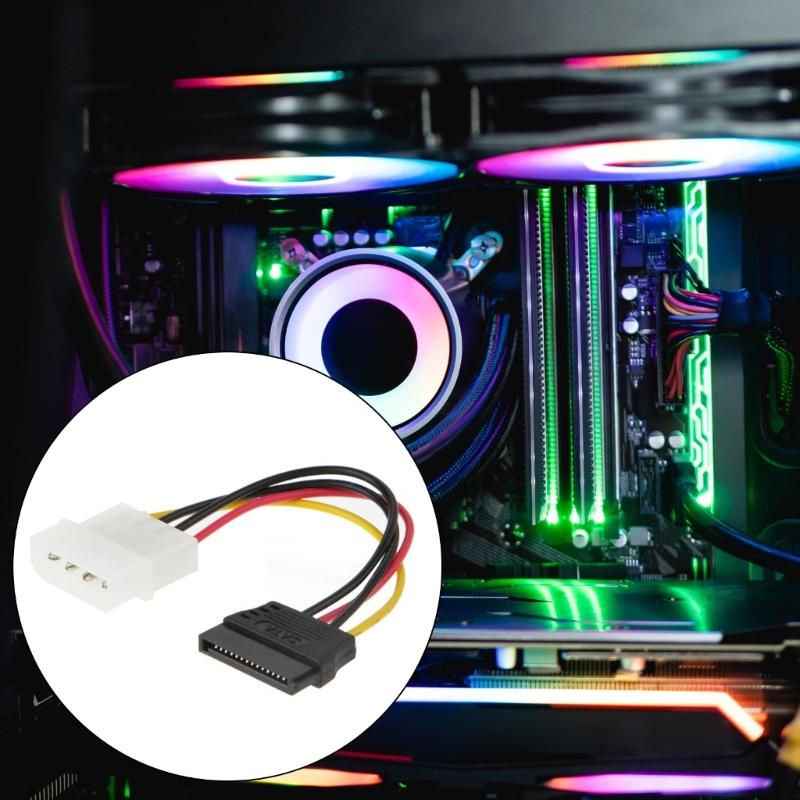 4Pin Male To 15Pin Female Power Cable 15Pin Extension Cord Hard Drive Disk Power Supply Cable Adapter For PC Desktop