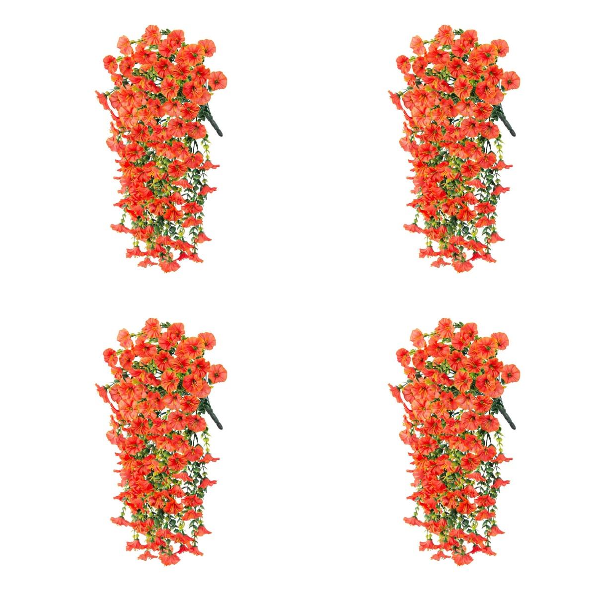 

2 шт. искусственные подвесные цветы петунии, устойчивые к ультрафиолетовому излучению, многоразовые искусственные петунии для праздничного оформления свадебной вечеринки на открытом воздухе 4pcs оранжевый