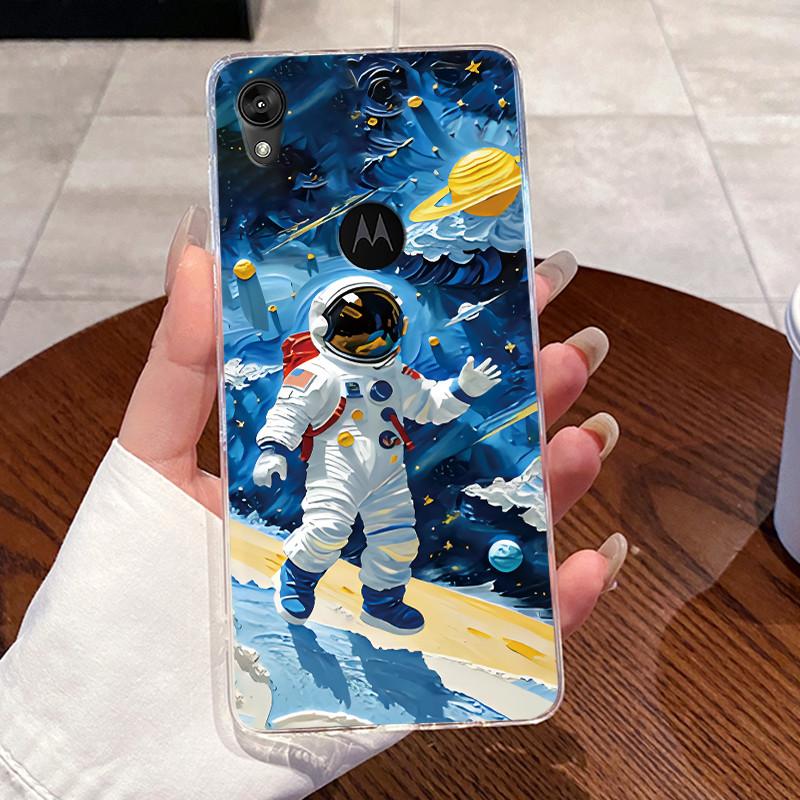 Jelly Casing For Motorola Moto E6 Fundas MOTOE6 Capa Clear Silicone Soft TPU Back Cover Cute Cat Rabbit Heart Protective Case