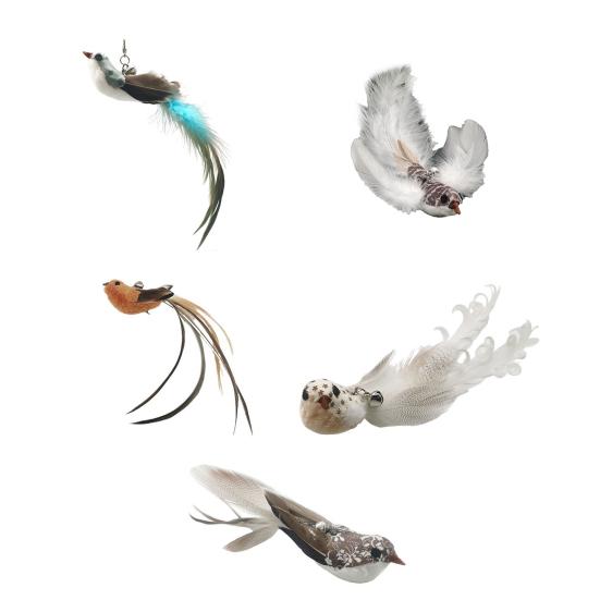 Cat Feather Toy Simulation Bird Stress Relief Portable Cat Feather Chasing Toy Refills