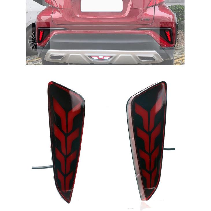 LED Rear Bumper Reflector Tail Light Fit for 2017-2022 Toyota C-HR CHR IZOA Fog Lights Brake Lights Turn Signal Light Accessories