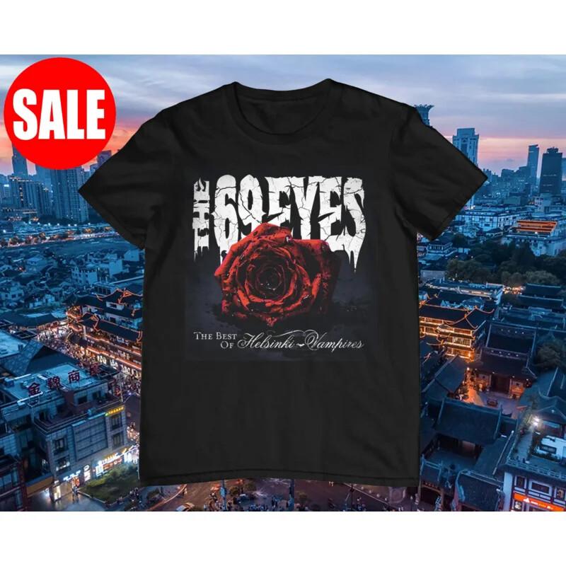 New rare The 69 Eyes band heavy cotton black all size unisex shirt XXXXL