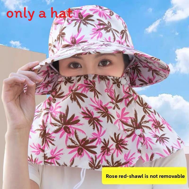 Summer Sun Protection Cap With Wide Brim Cotton Breathable For Outdoor Work And Cycling