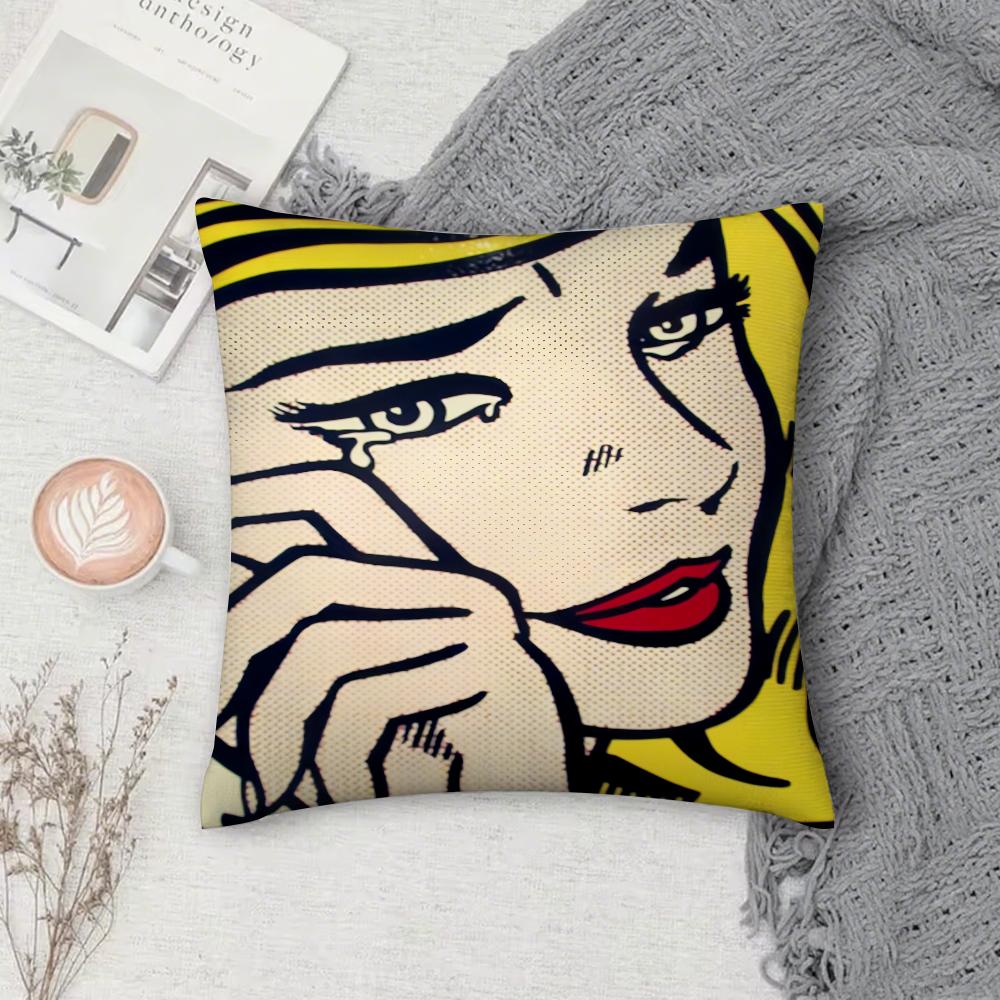 Art R-Roy Lichtenstein Womens Tears Pillow Case Pillow Cover Case Square For Home Use Living Room Sofa Cushion Cover Decoration