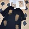 Summer Couple Short Sleeve T Shirt With Pin Decoration And Distressed Design