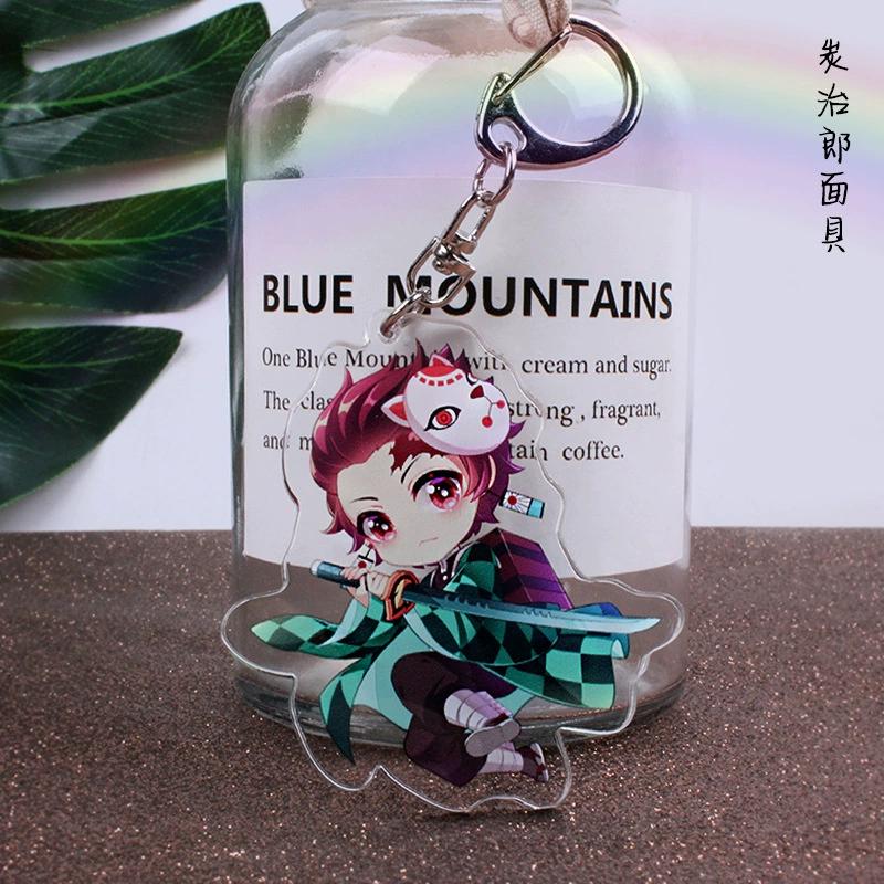 Schlüsselanhänger Anhänger Anime Demon Slayer Kimetsu No Yaiba Kamado Tanjirou Doppelseitig HD Taschenanhänger Geschenk für Fans Cosplay Requisiten Schmuckgeschenk