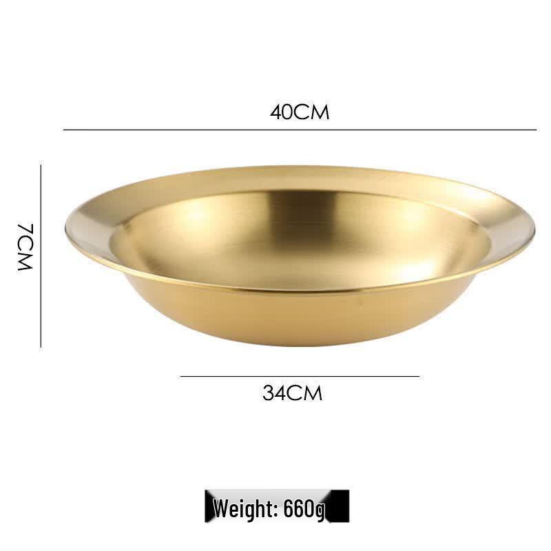 ZISIZ Retro Stainless Steel Fruit Salad Serving Bowl