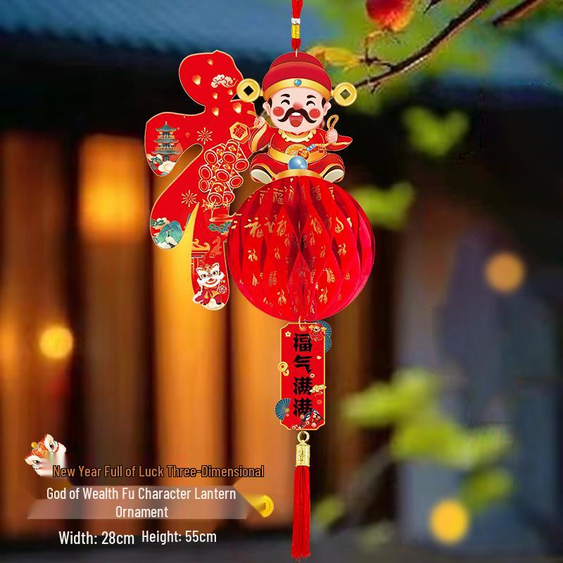 2026 Year of the Horse New Year Good Luck Red Lantern Hanging Ornaments