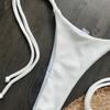 2025 Special Fabric Metal Texture Women's New Solid Color Bikini  Split Swimsuit Nylon Swimsuit