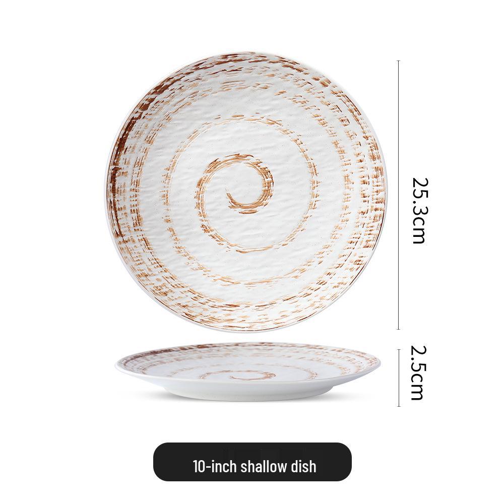 Retro Japanese Ceramic Steak and Sushi Plate