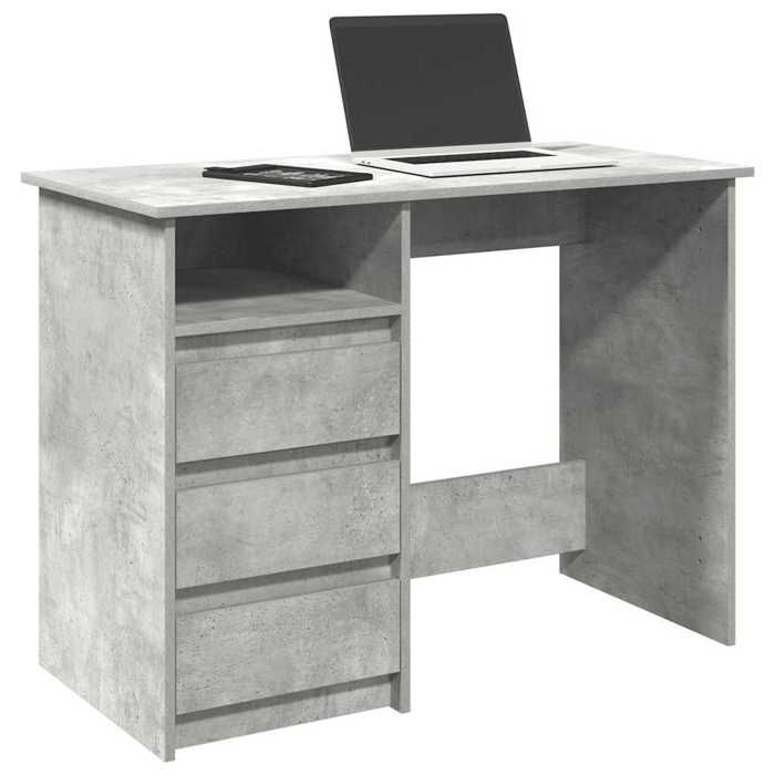 VidaXL Desk Concrete Grey 102x50x75 Cm Engineered Wood, Computer Desk, Standing Desk, Desk with Storage, Desk 860466