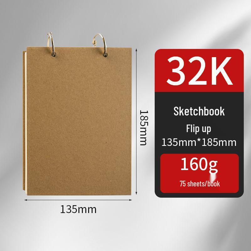Thickened Sketchbook: 16 Coil-Bound Sheets, 8 Drawing Pages for Kids, Free Shipping