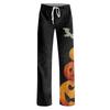 Damen Jogginghose mit Kordelzug, lässige Halloween-Print-Hose, volle Länge, lockere Passform, elastischer Bund, für entspannte Kleidung
