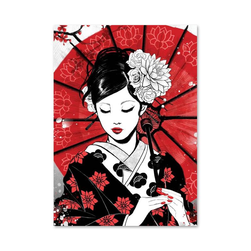 

Ностальгический самурай ретро японская гейша ламианская лапша холст картины постеры принты мультфильм животные настенное искусство для домашнего декора 21x30cm No Framed