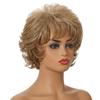 Synthetic Blonde Wigs Curly for Women Short Wig Natural Hairstyle Dark Roots Ombre Hair High Quality Wigs For Ladies KTB