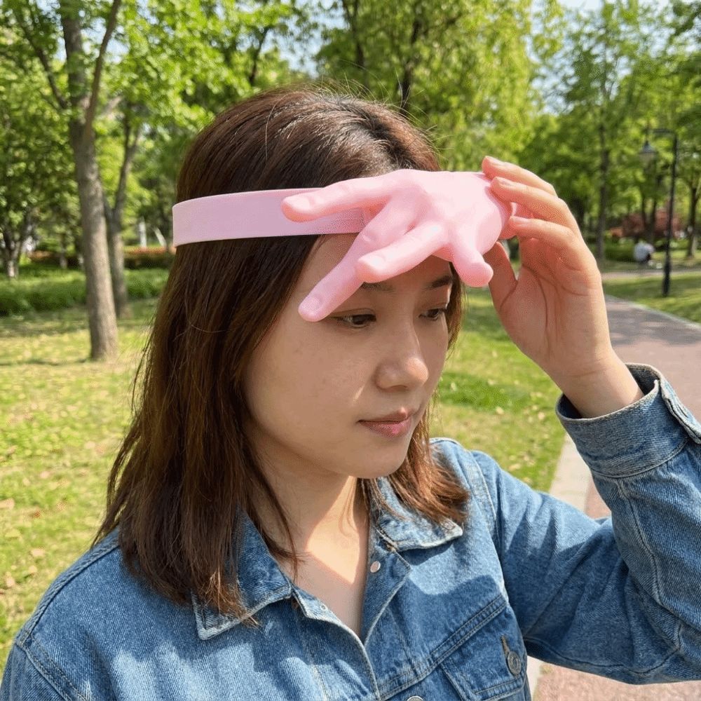 UV Protection Orchid Finger Sun Visor Plastic Novelty Palm Sun Hat Adjustable Detachable Hand Sun Protection Cap
