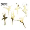 Birthday Cake Ornament 6 Pcs Ballet Topper, Acrylic Ballerina Dancing Girl Mirror Insert Decoration for Anniversary, Baby Shower, Wedding, Girls Party