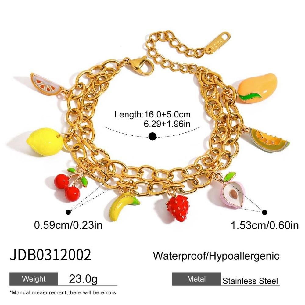 Retro European Style Strawberry Necklace Fruit Series Love Chain Choker Cherry Bracelet  Travel