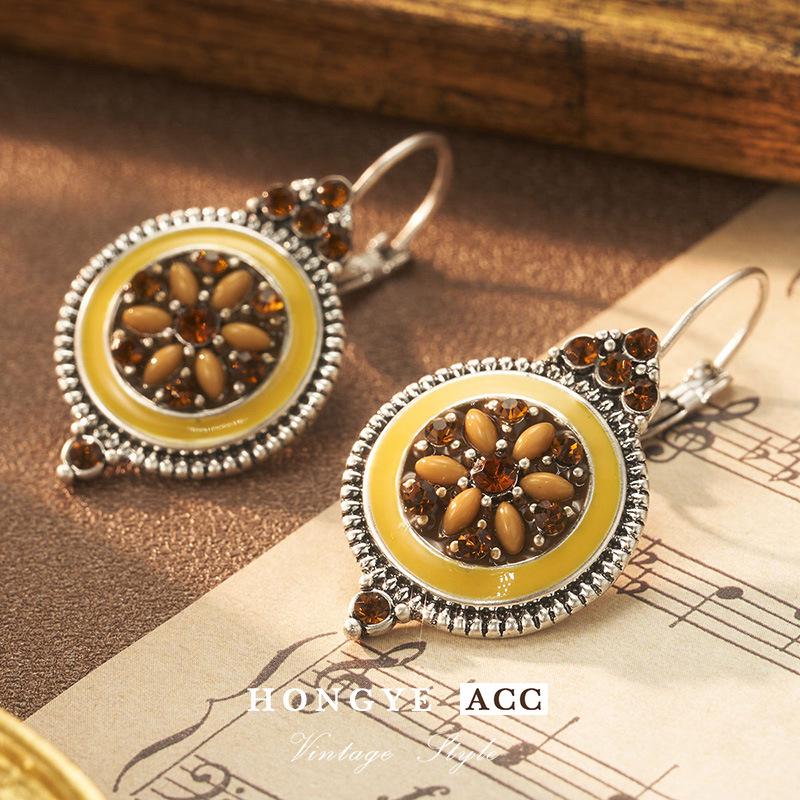 

Богемные сплавные крючки для серег: Роскошные круглые серьги в стиле ретро для универсального модного заявления 18K Gold Finish