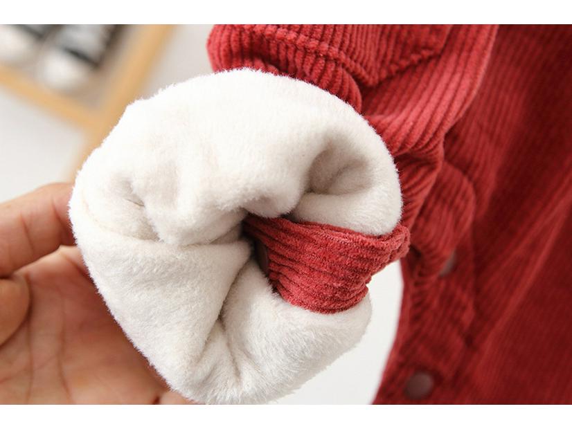 Baby-Latzhose aus Cord-Samt im koreanischen Stil - Winterkollektion 2025 für 0-3 Jahre, mit verdeckten Druckknöpfen