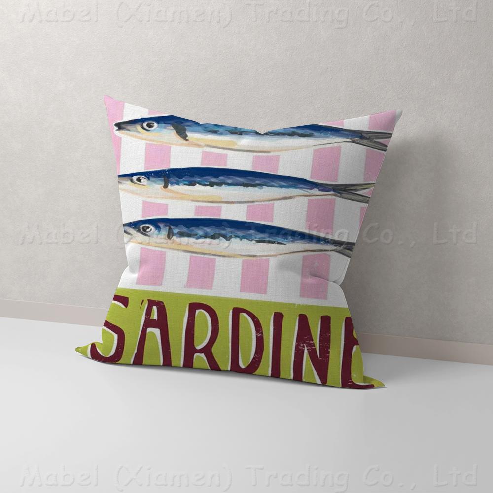Colorful Sardine Lobster Fish Stitch Lucky Dragon Pillow Cover Sofa Cushion Cover Home Room Decoration Children Gift 40cmx40cm