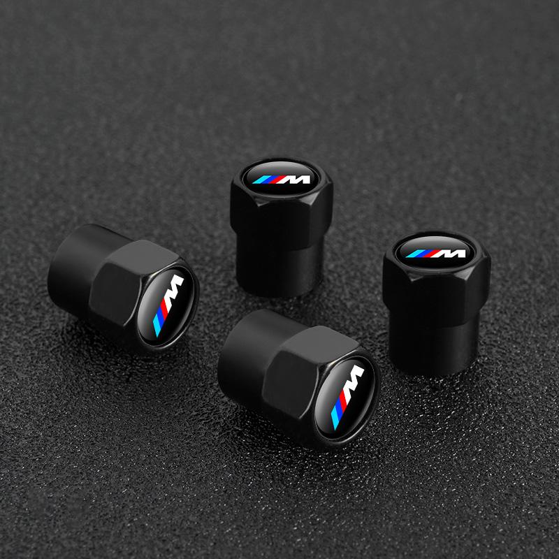 YMZD7 4Pcs Car Styling Wheel Tire Valve Caps Cover For BMW M Sports E36 E39 E46 E60 E90 E90 F10 F30 G20 G21 G30 G11 F15 X5 Accessories