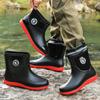 Men's medium tube fashion men's rain shoes rain boots velvet cotton rain shoes non-slip takeaway waterproof work shoes