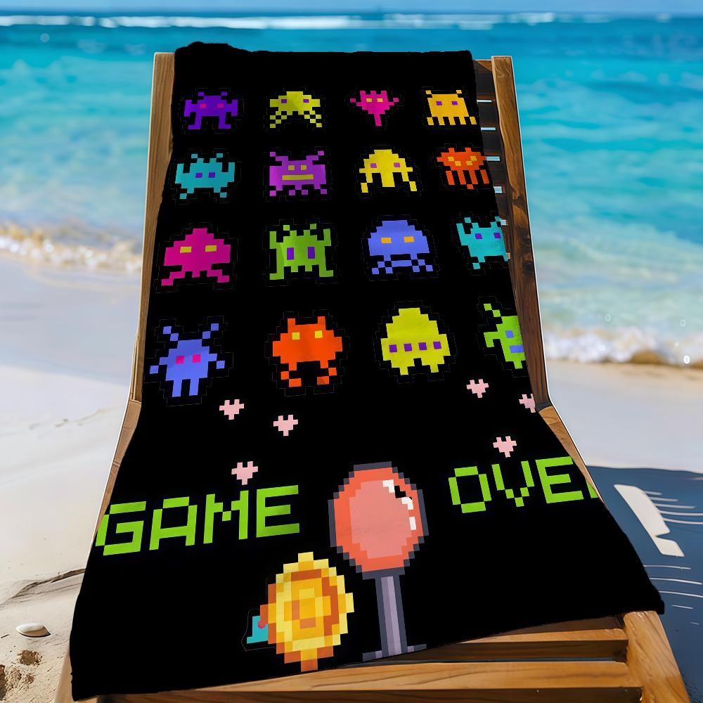 

Game S-Space I-Invaders Towel Sports Quick Dry Travel Camping Gear Sandproof Soft Light Large Beach Towel W40*H60(CM)