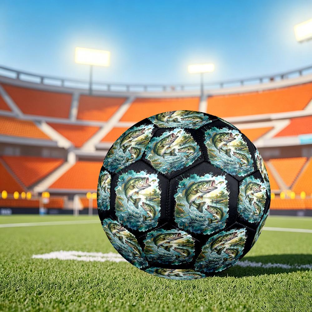1pc Bass Adventure Size 5 Soccer Ball Professional Match Training Football Indoor &Outdoor Sports Ball Training Ball Lightweight Durable Y60