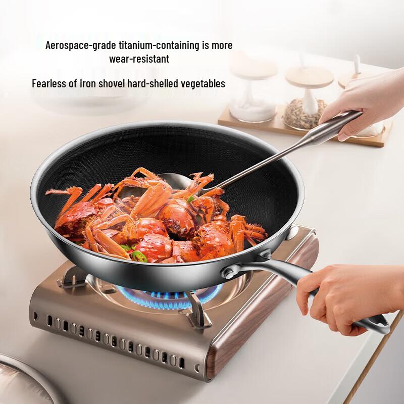 SWISS MILITARY Titanium 0-Coating Non-Stick Frying Pan with Lid, 28cm