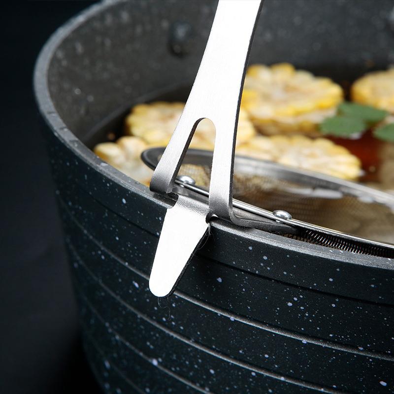 Stainless Steel Hot Pot Colander Noodle Deep Drainer Frying Basket Sink Strainer With Wood Handle For French Cooking Spoon