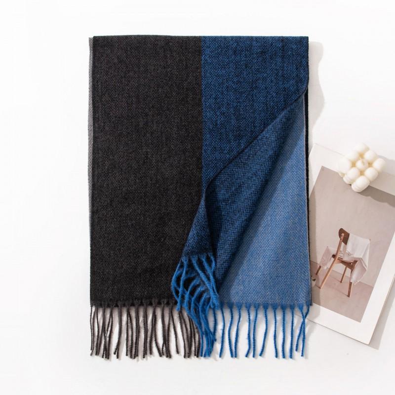 Elegant Plaid Faux Cashmere Scarf Women Warm Winter Wrap Office Commute Neck Warmer 35x180cm