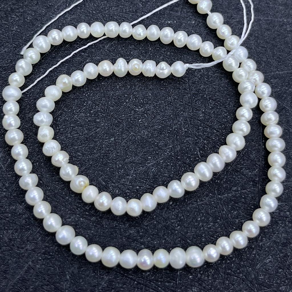 1String, White Natural Freshwater Pearls Beads for Jewelry Making DIY Crafts (Beads 3-4mm, Length 36cm)