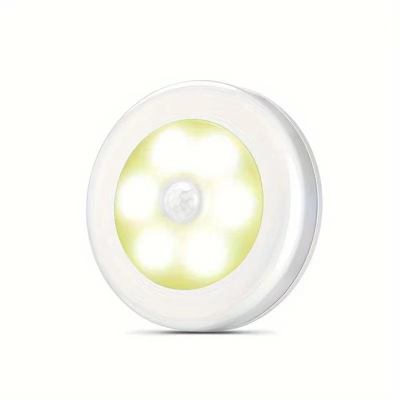 

1/3/6 шт. 6 светодиодных датчиков движения, ночник, светодиодные светильники для шкафа, подсветка под шкафом, беспроводная настенная шайба, лампа для лестницы, коридора