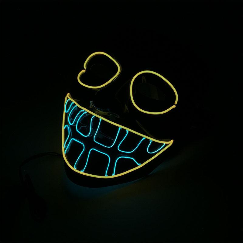 

Светящаяся маска El Wire V-образной формы с кровавыми зубами, косплей, ужас, череп, Хэллоуин, Пасха, вечерние, карнавальные украшения