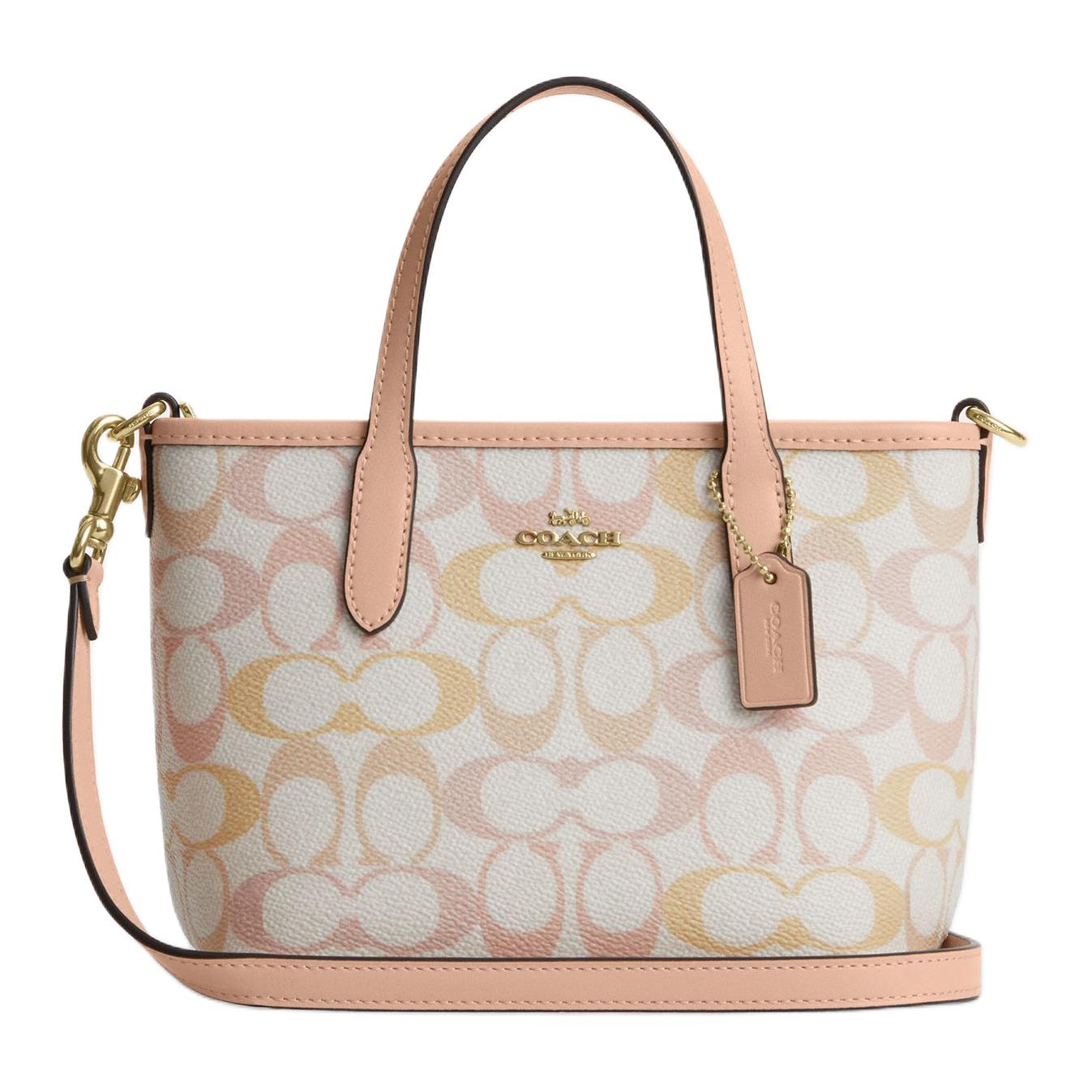 

Coach City 15 Detachable Shoulder Strap Faux Leather And Split Cowhide Tote Bag Women Tote Bags Pink CEK82-IMM8C Gift Box Set (Basic Set+Yellow Box)