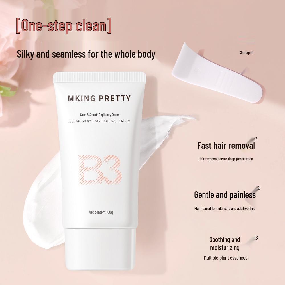 MKING PRETTY Gentle Moisturizing Depilatory Cream - Silky Smooth, Non-Irritating, Soothing, Ideal for Newbies