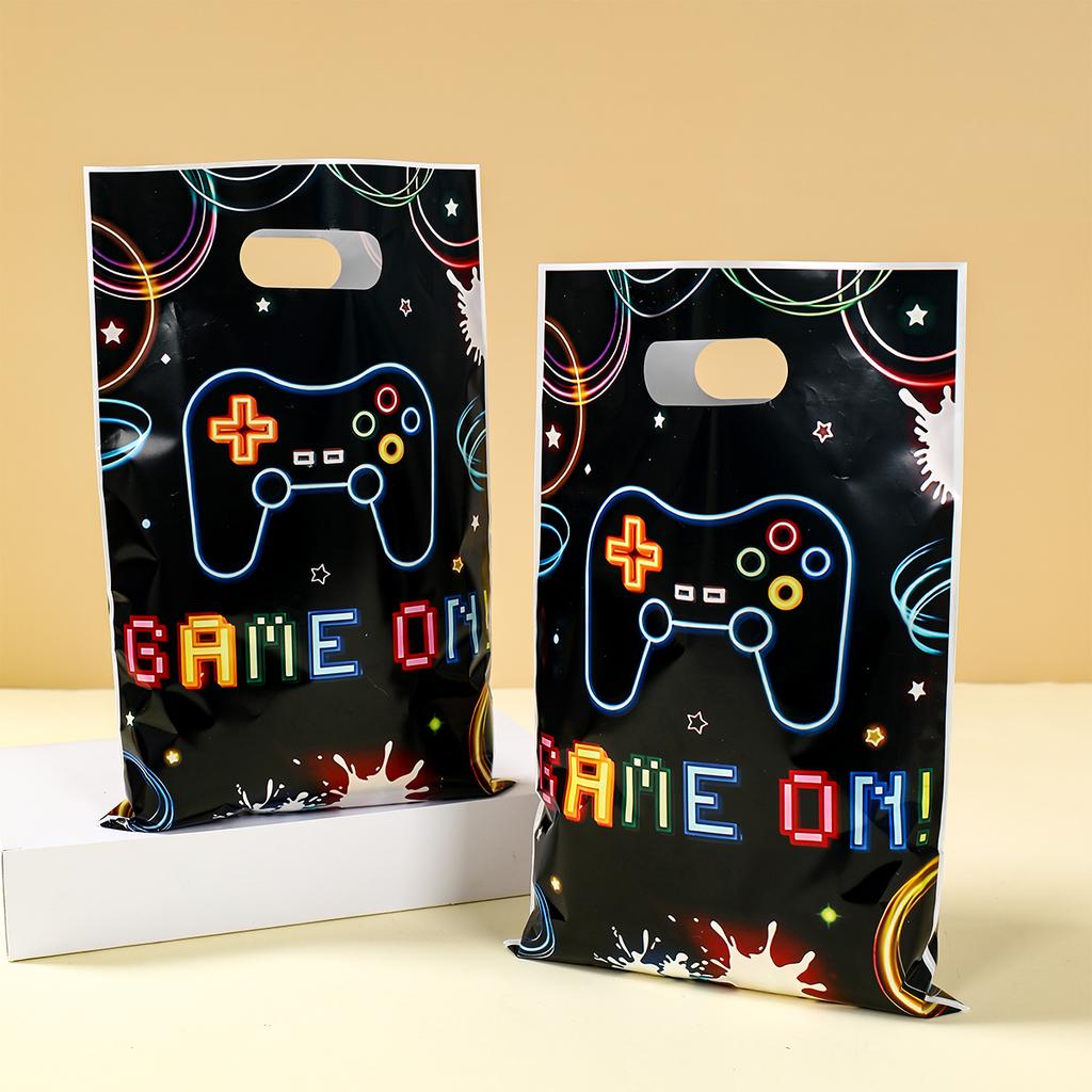 10/25pcs Game Party Gift Bag Electronic Game Theme Birthday Party Decor Happy Birthday Party Gift Bag with Handle Party Supplies