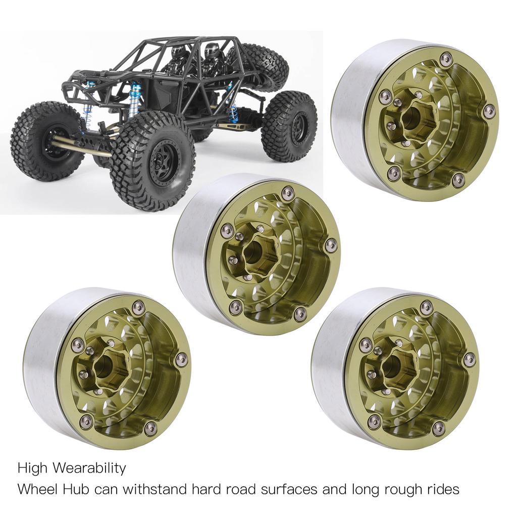 4pcs Beadlock RC Car Wheel Hub Set 1.9in Aluminum Alloy Tire   for 1Celsius10 1Celsius12 1Celsius14 Remote Control Cars
