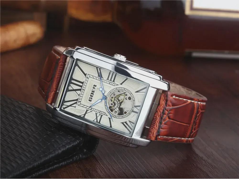 Męski Automatyczny Mechaniczny Zegarek Biznesowy z Odkrytym Mechanizmem