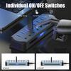10 In 1 Powered USB HUB USB 3.0 Interface Individual Switch RGB E-Marker Heat Dissipation Design DC 5V Power Supply Adapter