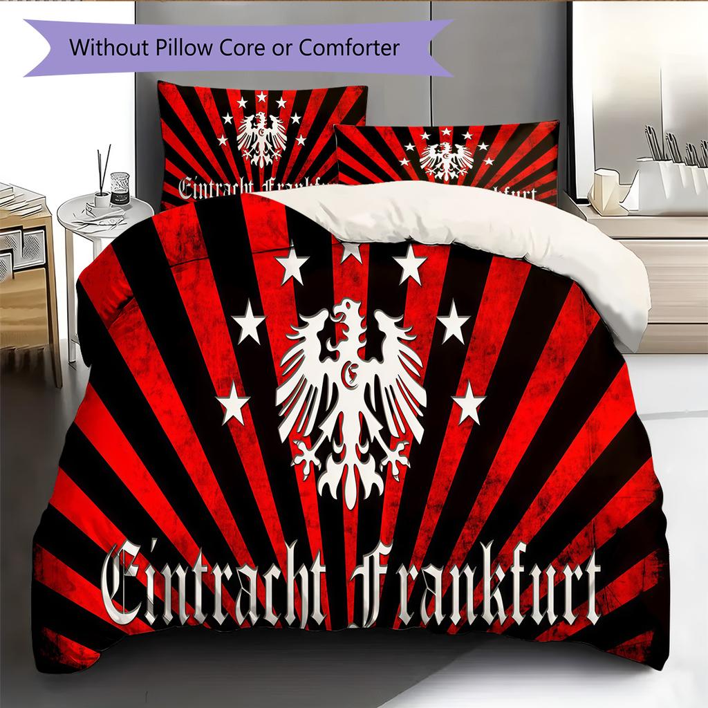 Eintracht Frankfurt  Pattern Bedding Quilt Set Quilt Cover Pillowcase Home Decoration Birthday Gift (1 * duvet cover + 2 * pillowcase, without core)