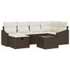 VidaXL Ensemble de Canapé de Jardin 7 Pièces avec Coussins Marron Rattan Synthétique 3360619