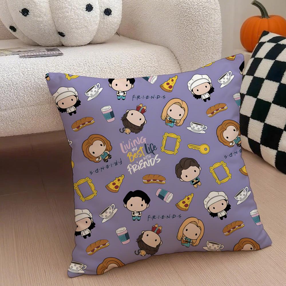 Nostalgic pop fashion FFriends TV Cushion Cover Throw Pillow Cover Hidden Button Durable Polyester Chair Cushion