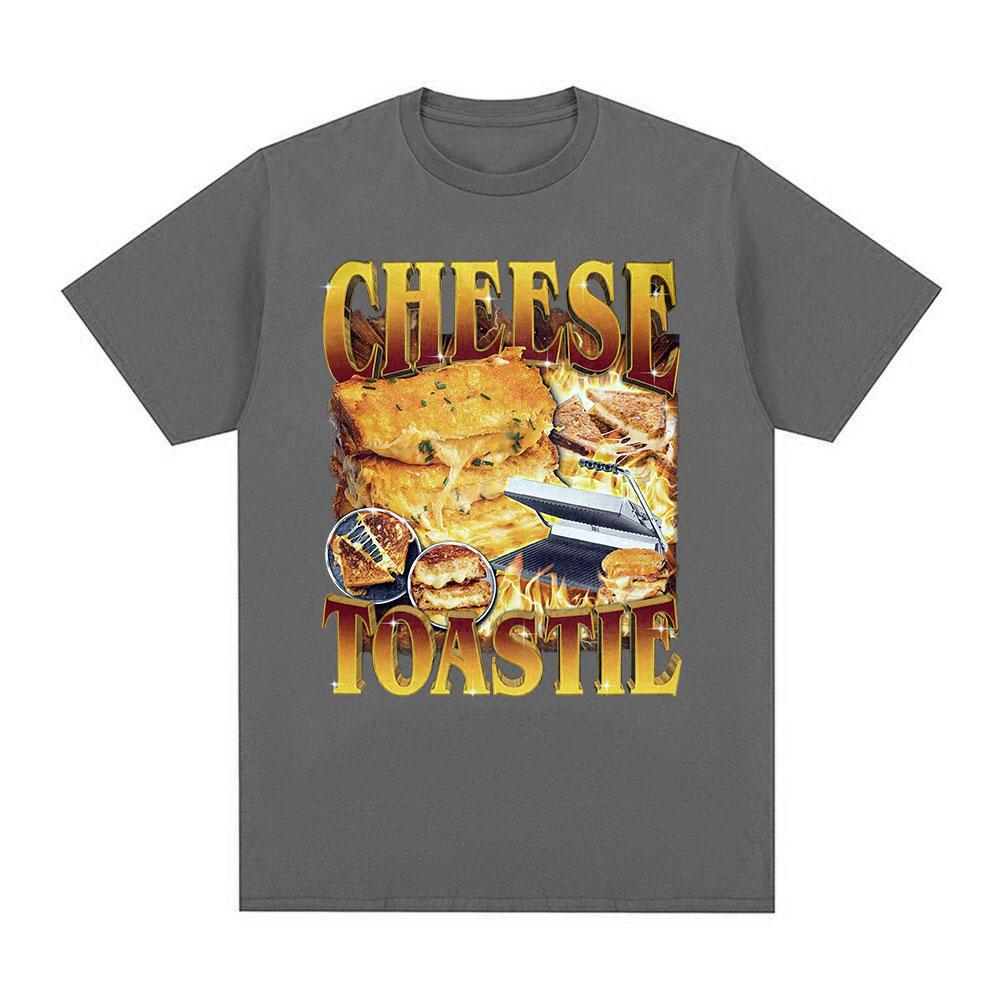 Funny Cheese Toastie T-shirt Food Lovers Gift T Shirts Men Women Cotton Casual O-Neck Short Sleeve Oversized T-shirts Streetwear