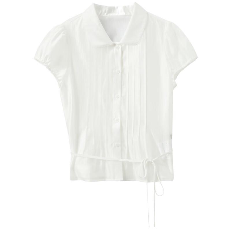 Sweet Peter Pan Collar Puff Short Sleeve Blouse